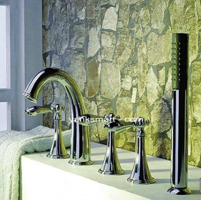 Luxury 5 piece Set Faucet Bathroom Mixer Deck Mounted Tap CM0533