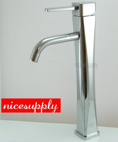 Newly Deck Mounted Chrome Finish Bathroom Basin Sink Mixer Tap Faucet Vanity Faucet L-5614