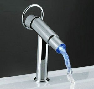 No Battery 3 Colors Water Power LED Bathroom Basin Sink Mixer Tap Faucet CM0239