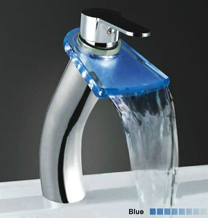 Novel Bathroom LED Faucet Brass Mixer Tap Waterfall Faucet Vanity Faucet Basin Faucet Mixer L-270