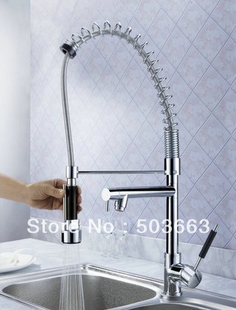 Pull Out Swivel Chrome Basin Faucet kitchen Sink Mixer Tap Double Handle Sink Faucet L-0152
