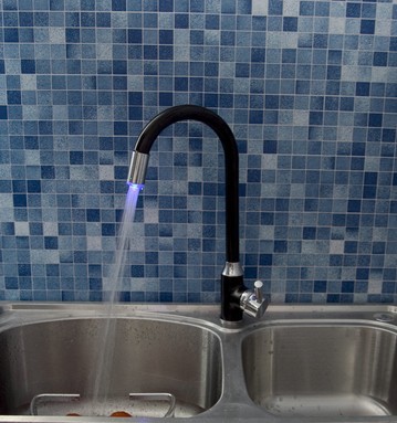 Wholesale LED Kitchen Faucets Basin Sink Mixer Taps Chrome Base Newly S-707