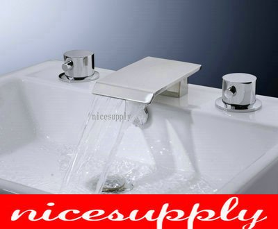 bathroom new faucet chrome bath tub 3 pcs Waterfall Mixer tap b817