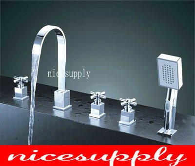 faucet chrome bath tub 5 pcs Waterfall Mixer tap b810