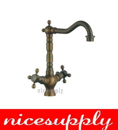 faucet kitchen basin sink Mixer tap b633 two handle antique brass faucet