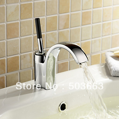 new concept deck mount single lever bathroom faucet chrome finish brass faucet sink mixer tap vessel faucet basin tap L-195