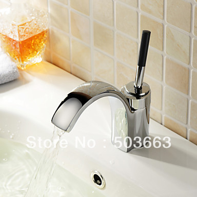 novel deck mount single handle bath faucet chrome finish brass faucet sink mixer tap vessel faucet basin tap L-196