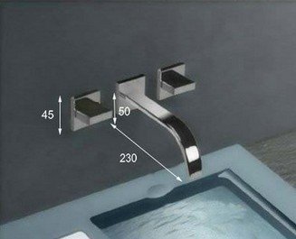 LED Bathroom Wall Mounted 3 pieces Bath Basin Sink Mixer Tap Chrome Faucet Set L320