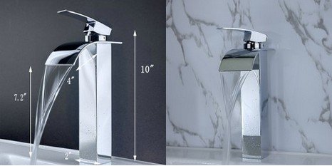 High Quality Chrome Basin Sink Waterfall Faucet Mixer Tap b8256