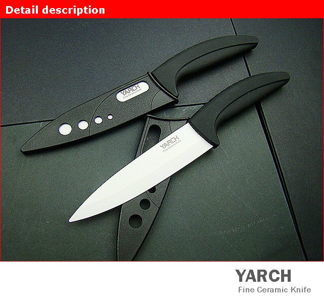 YARCH 5"  Fruit Vegetable ceramic knife with Scabbard + retail box ,2 color  handle select. 2PCS/lot , CE FDA certified