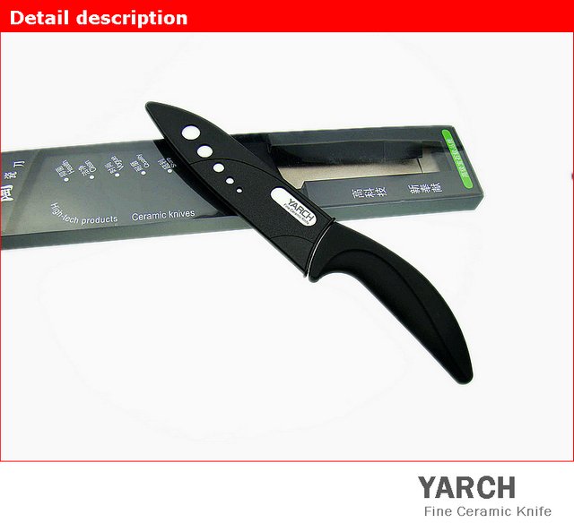 YARCH 6" chef knife ceramic knife with Scabbard + retail box ,2 color handle select. 2PCS/lot , CE FDA certified