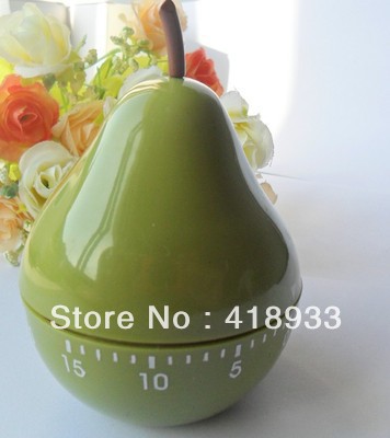 1PCS pear Fruit timer pear shape kitchen timer timer lovely reminder countdown FREE SHIPPING