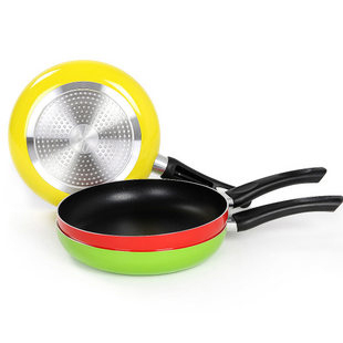 26cm Non-stick Frying Pan Aluminum Alloy Material Teflon Coating Inside Inductiion&Gas 3 Color [Kitchenware 24|]