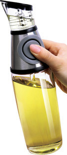 Press type oil cruet can measure health glass oil bottle kitchenware tool organizer