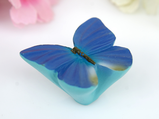 M5006 blue butterfly cartoon resin knobs for drawer/cabinet