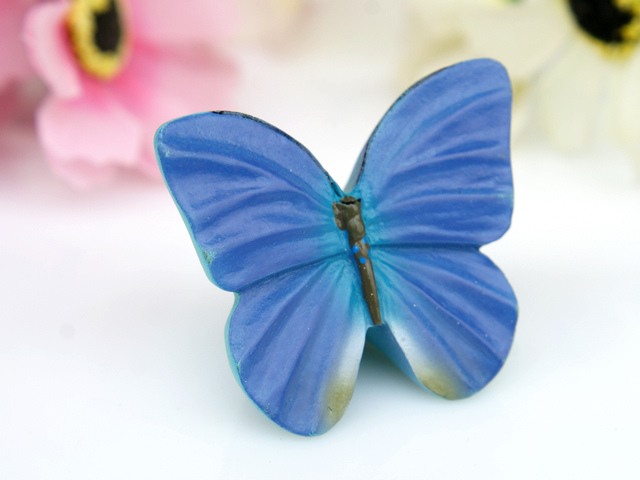 M5006 blue butterfly cartoon resin knobs for drawer/cabinet