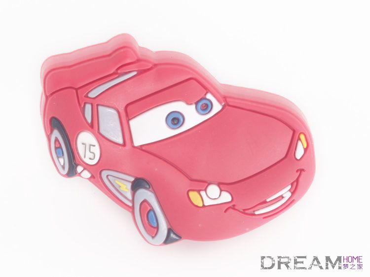 single hole Cars red sports car eco-friendly cartoon soft rubber knobs for drawer/shoe cabinet
