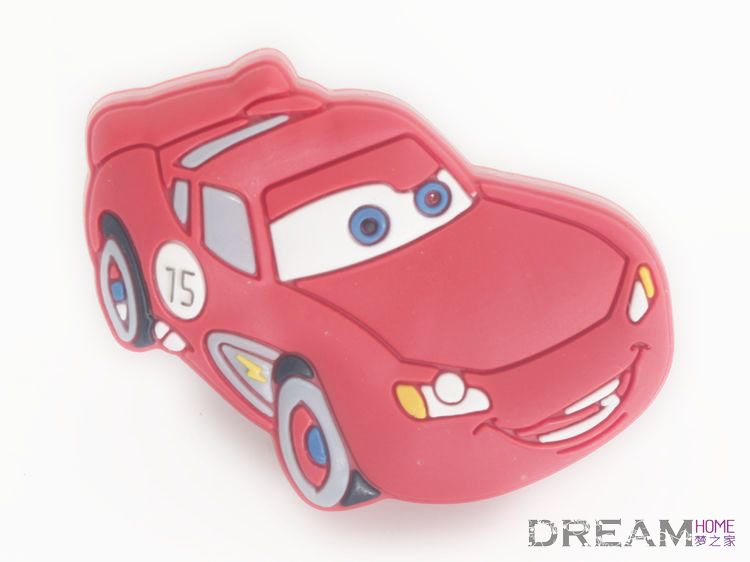 single hole Cars red sports car eco-friendly cartoon soft rubber knobs for drawer/shoe cabinet
