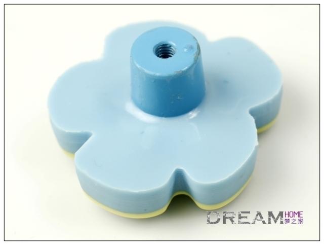 single hole blue five-petal flower eco-friendly cartoon soft rubber knobs for drawer/cupboard/cabinet