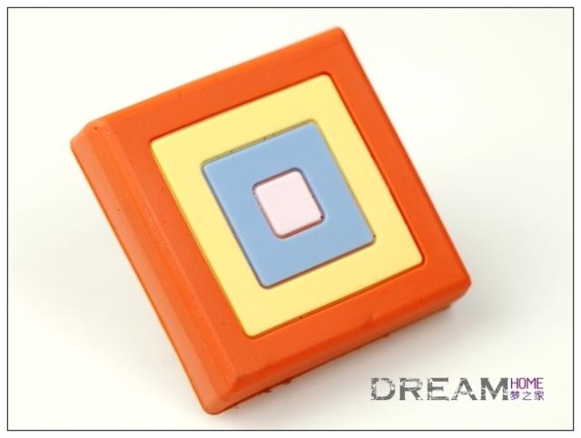 single hole colorful square with orange edge eco-friendly cartoon soft rubber knobs for drawer/cupboard/cabinet