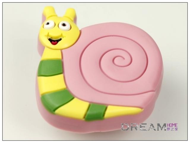 single hole pink smiling snail eco-friendly cartoon soft rubber knobs for drawer/cupboard/cabinet