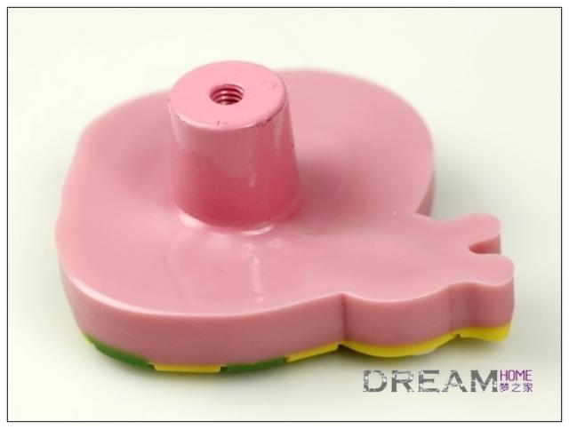 single hole pink smiling snail eco-friendly cartoon soft rubber knobs for drawer/cupboard/cabinet