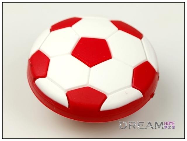 single hole red and white football eco-friendly cartoon soft rubber knobs for drawer/cupboard/cabinet