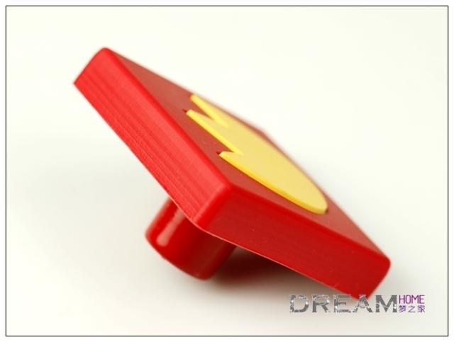 single hole red square with yellow flower pattern eco-friendly cartoon soft rubber knobs for drawer/cupboard/cabinet