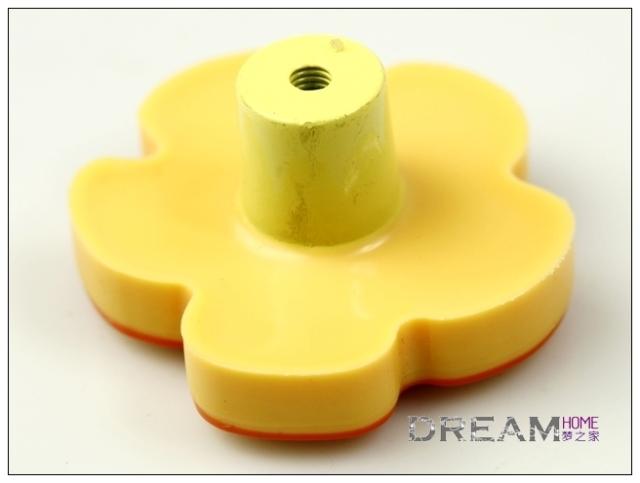 single hole yellow five-petal flower eco-friendly cartoon soft rubber knobs for drawer/cupboard/cabinet