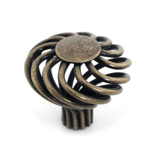 P45Q single hole large round bird-cage shaped bronzed antiqued alloy knobs for drawer/cupboard