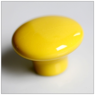 AP38CY 38mm diameter large round yellow ceramic knob for drawer/wardrobe/cupboard