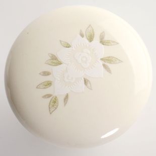 C051C05 single hole large round cartoon ceramic knobs with two small flowers for drawer/wardrobe/shoe cabinet