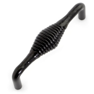 MUB-96 96mm hole distance long banded spiral bird-cage shaped black antiqued handle for drawer/cupboard/cabinet