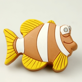 single hole clownfish Nemo eco-friendly cartoon soft rubber knobs for drawer/cupboard/cabinet