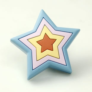 single hole colorful star eco-friendly cartoon soft rubber knobs for drawer/cupboard/cabinet