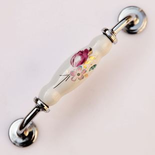 AI09PC 128mm bridge-shaped bright silvery tulip ceramic handle for drawer/wardrobe/cupboard