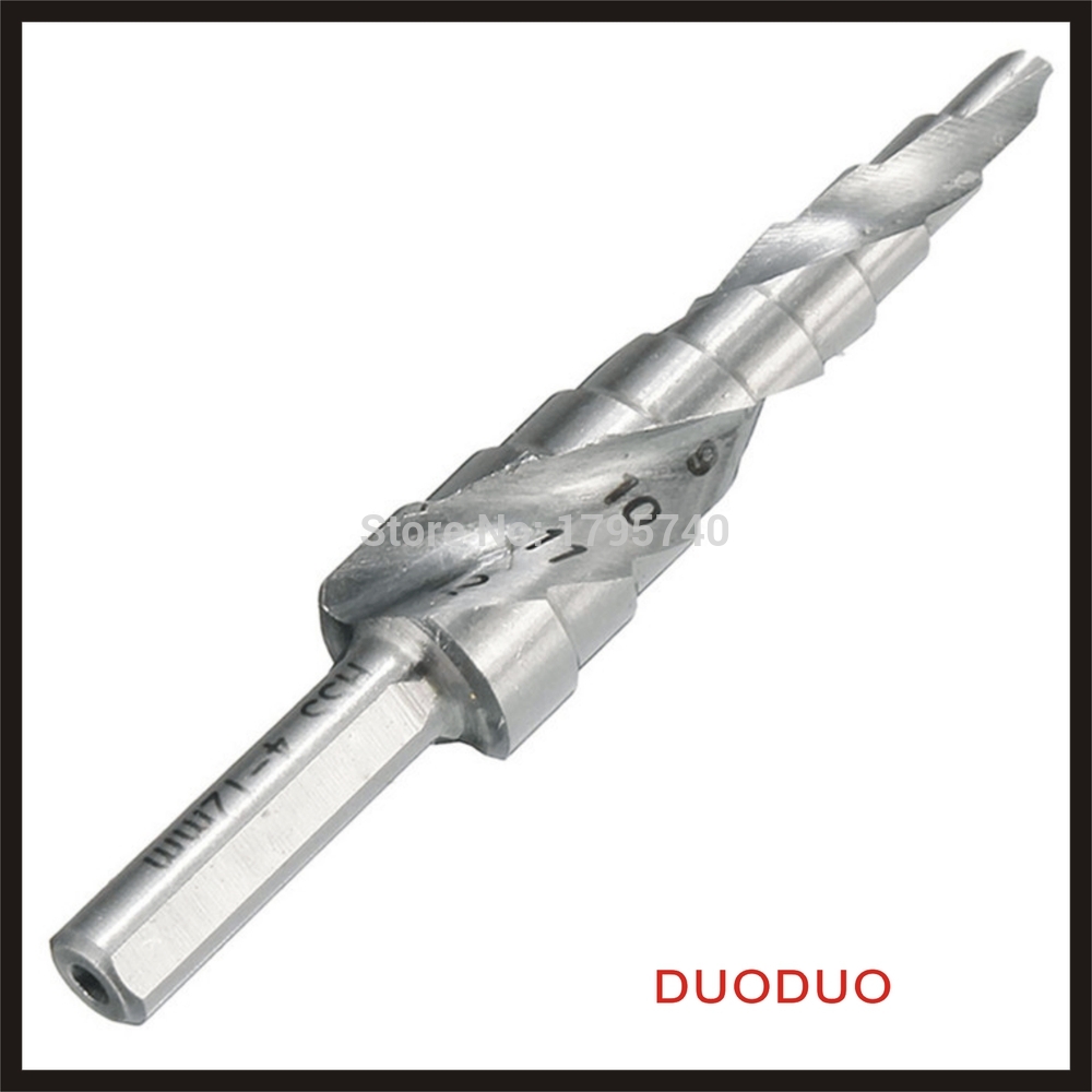 1pc 4-12mm hss hex shank spiral groove step cone drill bit hole cutter drop forged heat treated high speed steel fully polish - Click Image to Close