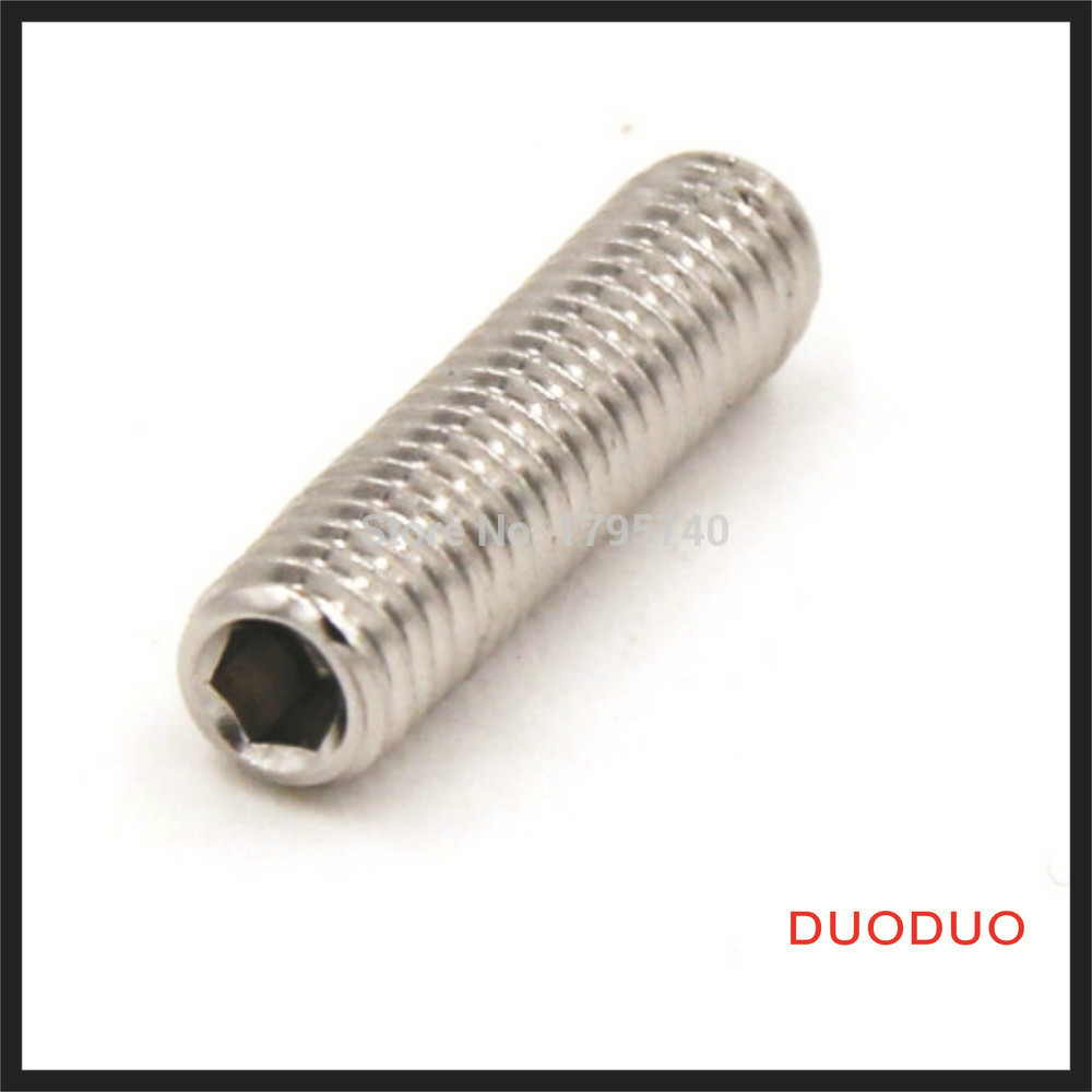 200pcs din913 m3 x 3 a2 stainless steel screw flat point hexagon hex socket set screws