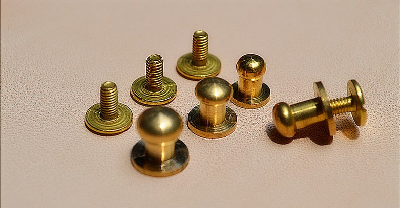30pcs/lot 8mm stud screw round head solid brass nail leather screw rivet chicago button for diy leather decoration