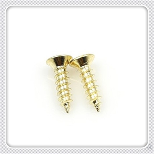 400pcs/lot m2*6 steel with brass gloden jewelry box metal self tapping screw computer case screws