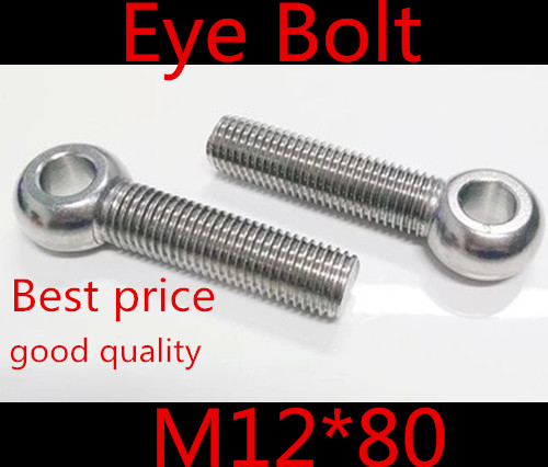 5pcs m12*80 m12 x 80 stainless steel eye bolt screw,eye nuts and bolts fasterner hardware,stud articulated anchor bolt