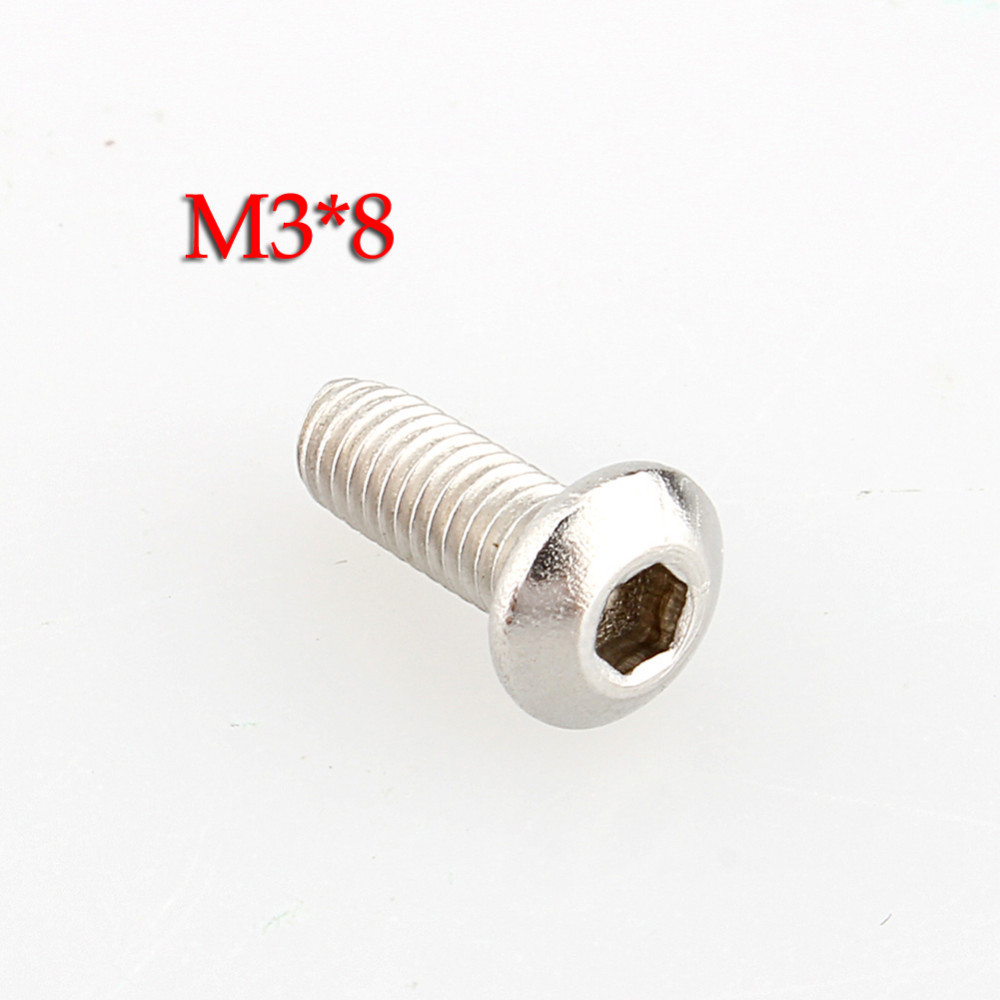 brand new 100pcs/lot metric m3x8mm m3*8 stainless steel button head hex socket cap screws bolts