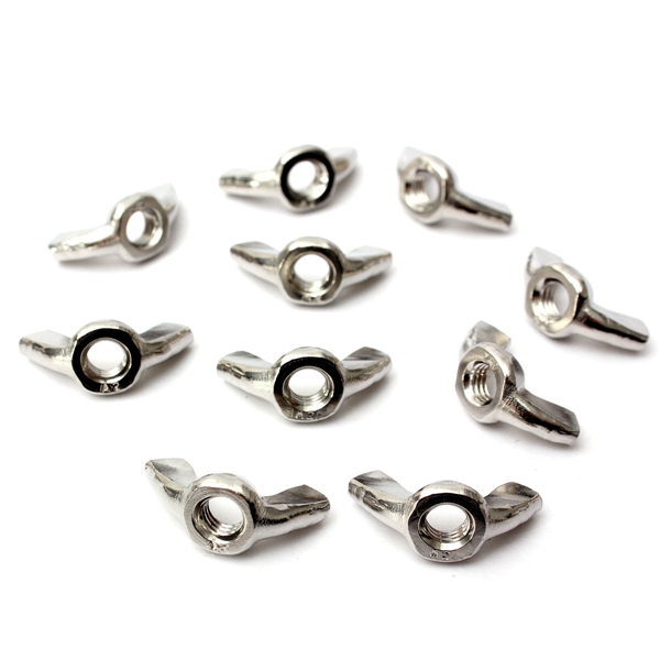 durable 10pcs m6 stainless steel wing nuts to fit our stainless bolts & screws m3/4/5/6/8mm nuts and bolts hardware