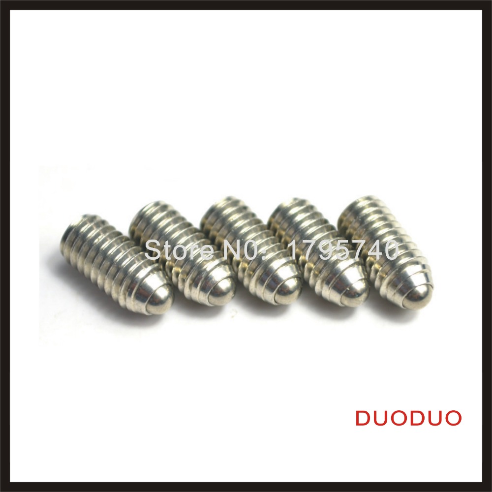 50pcs/lot pieces m4 x 12mm m4 *12 304 stainless steel hex socket spring ball plunger set screw