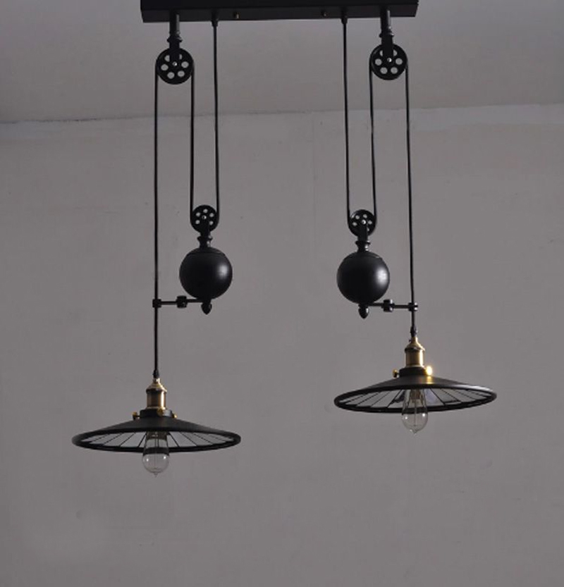 kitchen rise fall lights kitchen pulley lights retro style pendant lamps black rise and fall lighting hanging kitchen lamp - Click Image to Close