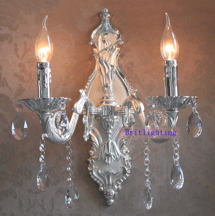 large brass wall sconce silver finish candles holder ktv wall lamp 5 star el wall lights bedside lamps modern wall mount