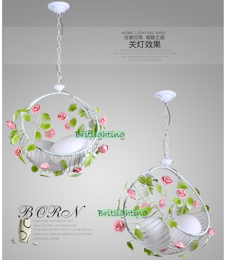 pendant lamp modern ceramic flower lamp dining room lamp fashionable rustic lamp wedding lights for decoration