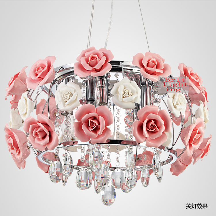 pink rose pendant lamp interior decoration lighting groom white rose lighting led wedding party decorations pendant lights led