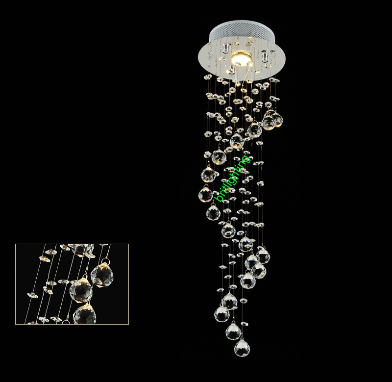 1 lights crystal pendant lamp modern crystal hanging lights gu10 bulb balcony lighting spiral pendant lighting with crystal - Click Image to Close