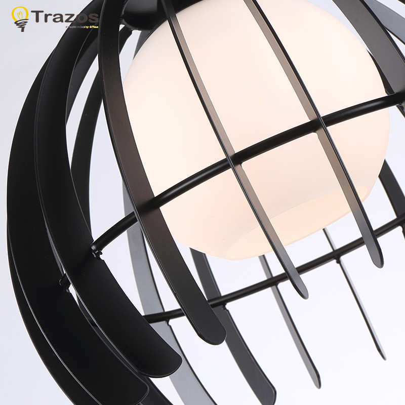 2016 indoor creative design pendant lights with cord home lighting luminarias para sala de jantar white black iron pendant light